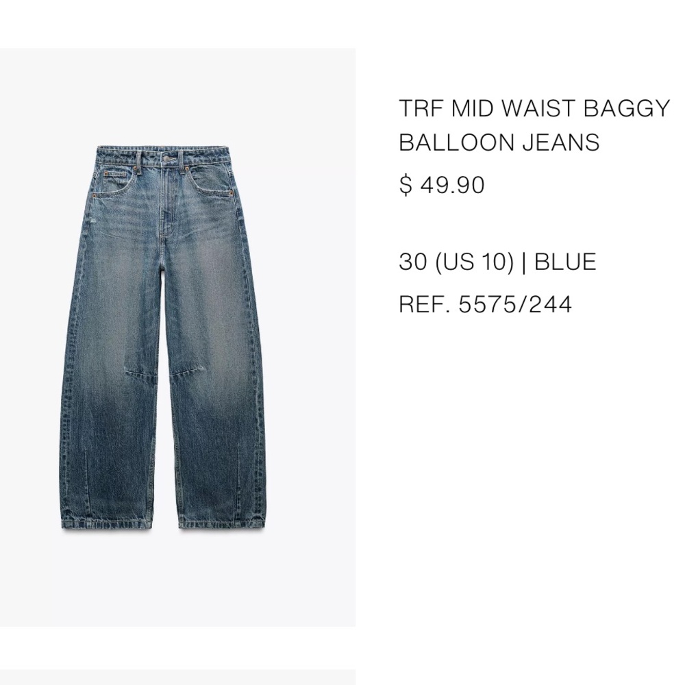 Mid Waist Baggy Balloon Jeans